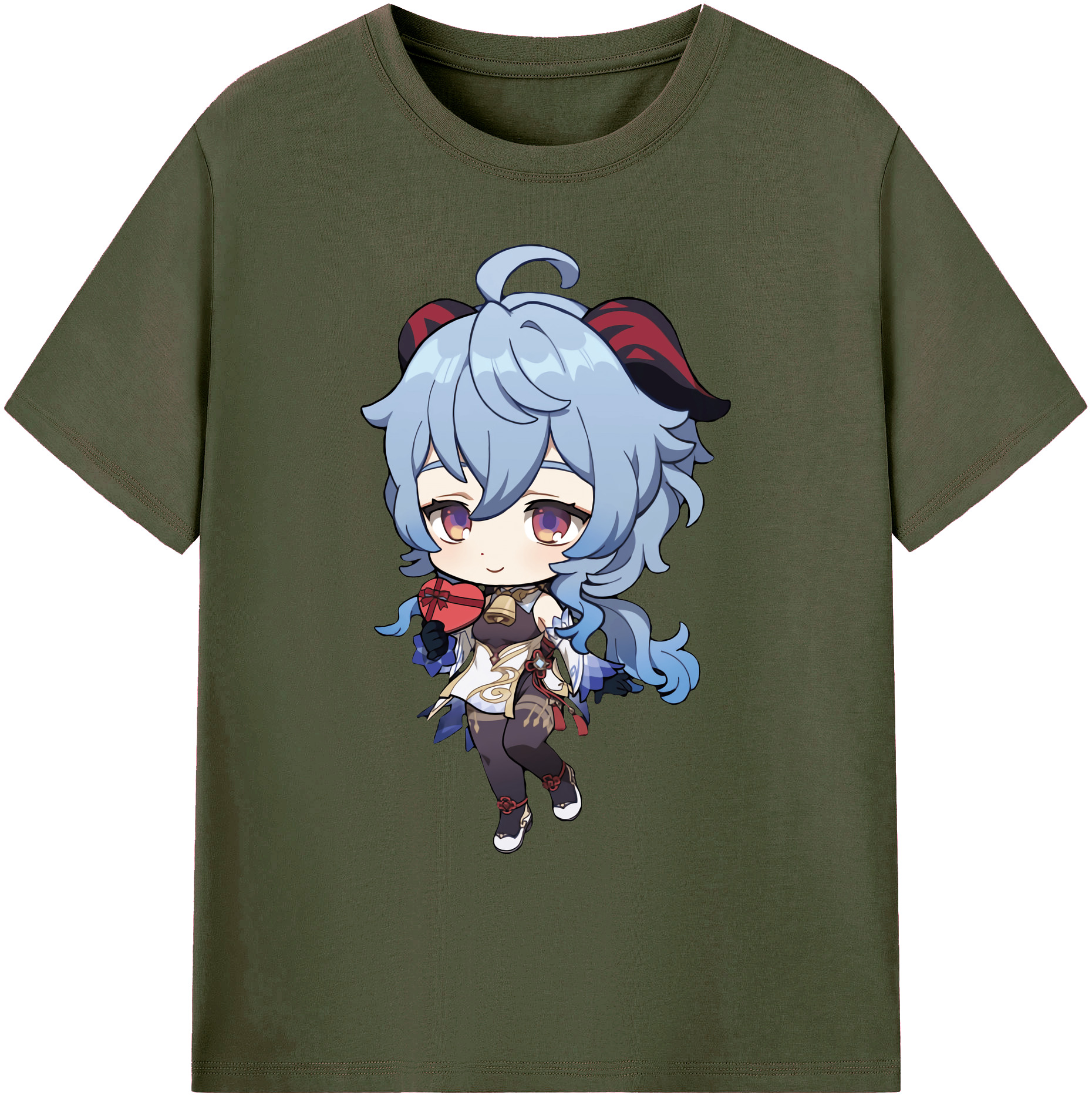 げんし神 甘雨 かんう genshin Ganyu 綿100％ メンズ半袖Tシャツ｜肌触りやわらか＆通気性